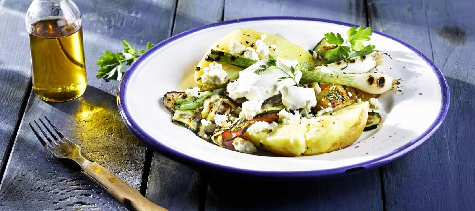 Folienkartoffeln mit Patros Feta und Grillgemüse